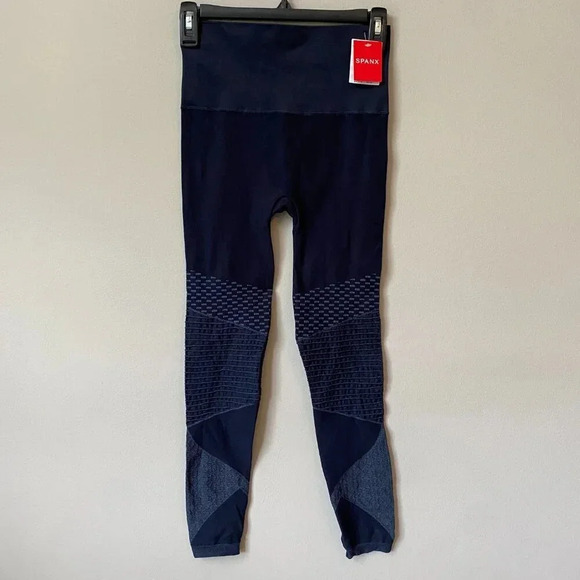 NWT SPANX Women's Size Small Look At Me Now Seamless Moto Leggings Indigo Sky - Picture 5 of 16
